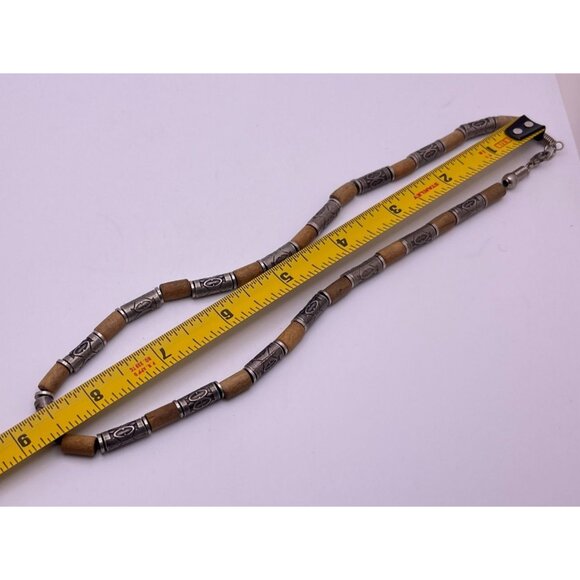 Vintage Beaded Necklace Tribal Design Beach Boho Surfer Hippie Unisex Jewelry - Picture 3 of 6